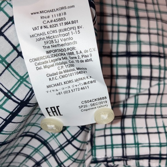 NWT MICHAEL KORS Button Up Shirt Short Sleeve XXL​ - Picture 11 of 11